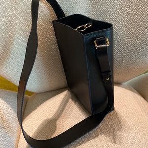 Jil Sander for Uniqlo Black Leather Shoulder Bag